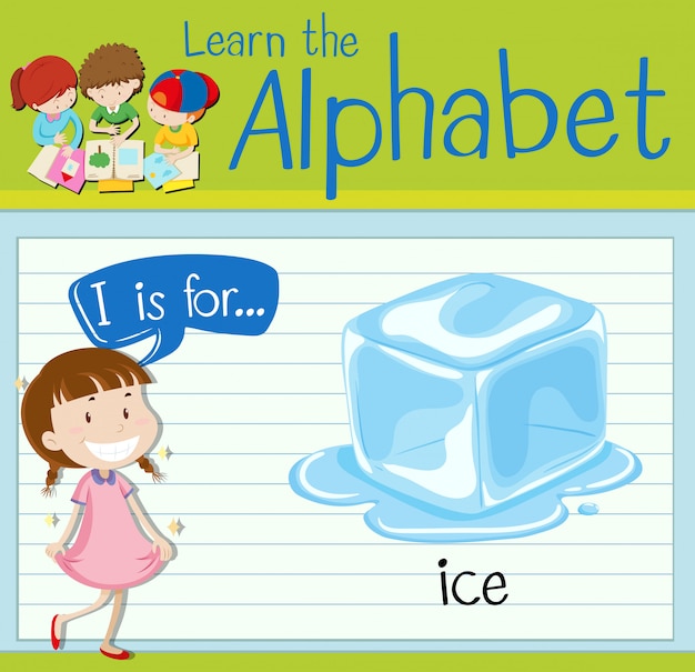 Flashcard Lettre I Est Pour La Glace