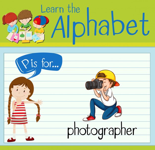 Flashcard Lettre P Est Pour Le Photographe