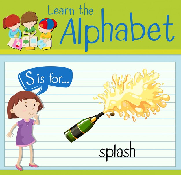 Flashcard lettre S est pour splash