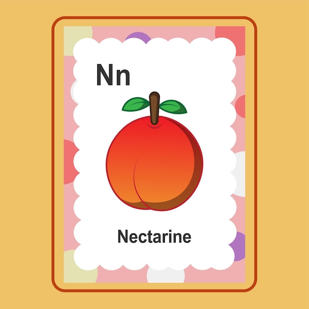 Flashcard Nectarine Vecteur Premium
