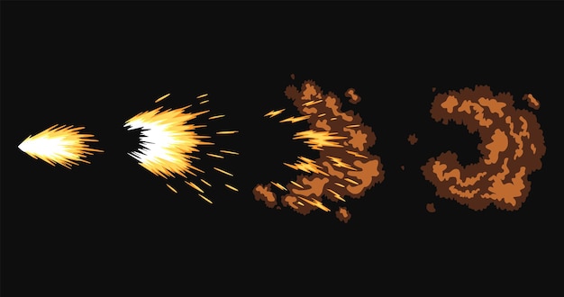 Flashs D'armes à Feu Ou Animation De Coups De Feu Collection D'effets D'explosion De Feu Lors D'un Tir Avec Une Arme à Feu
