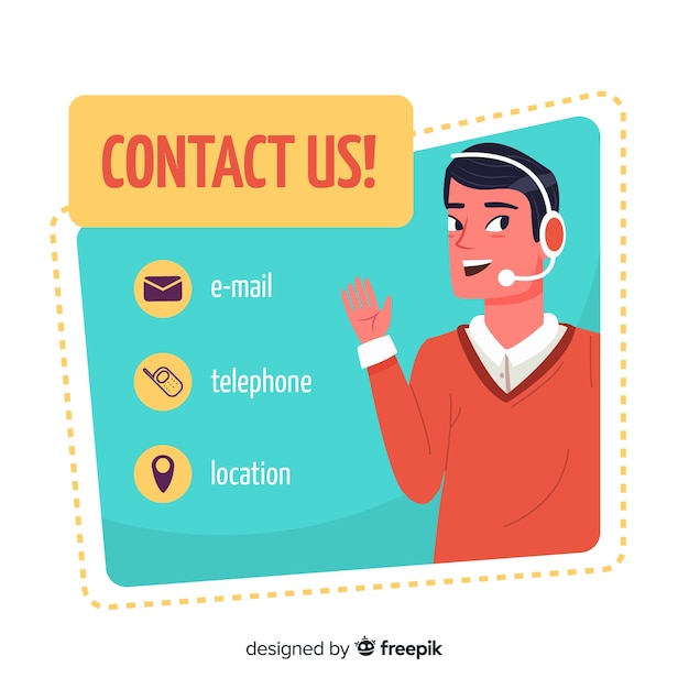 Flat design contactez nous template