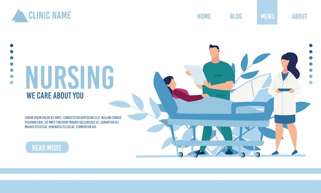 Flat Landing Page Advertising Nursing Service