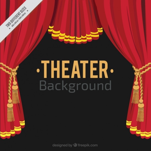 Flat Théâtre De Fond Avec Des Rideaux Rouges