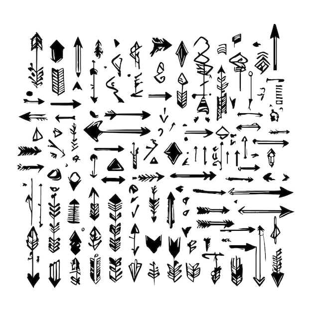 Vecteur flèche aléatoire dessinée à la main 1