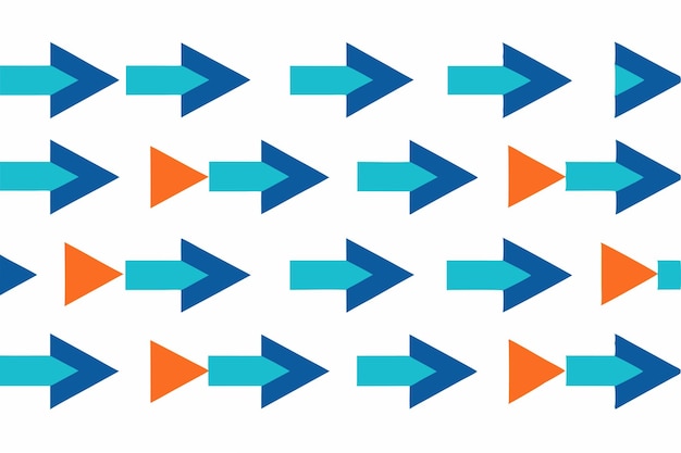 une flèche bleue avec des rayures orange et bleue