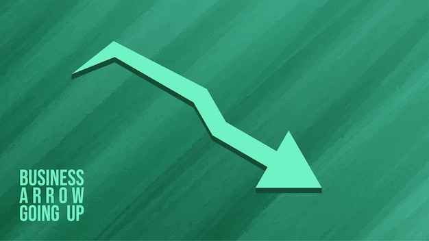 Vecteur flèche de croissance de l'échec des entreprises avec une flèche descendante