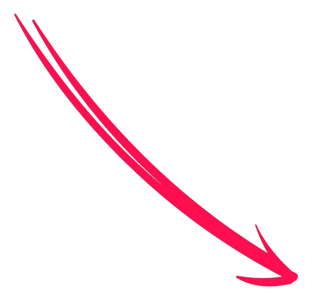 Vecteur flèche de déclin rouge symbole de perte signe doodle