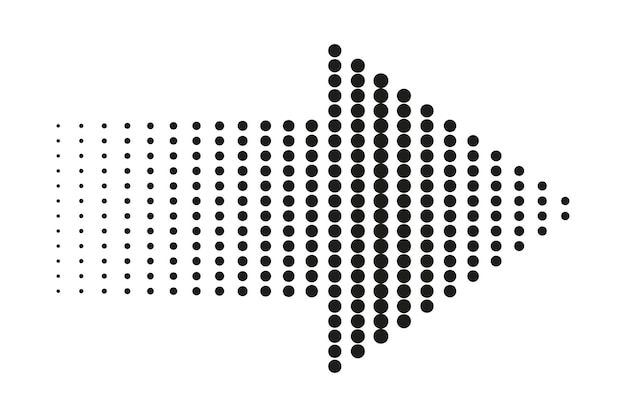Flèche à demi-ton pointant à droite avec gradient de densité Illustration vectorielle EPS 10