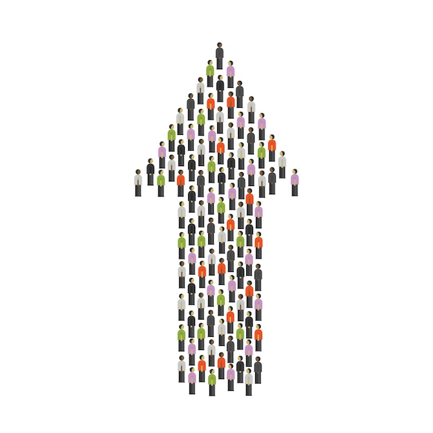 Flèche d'un grand groupe de personnes modèle pour votre lieu de conception pour l'illustration vectorielle de texte