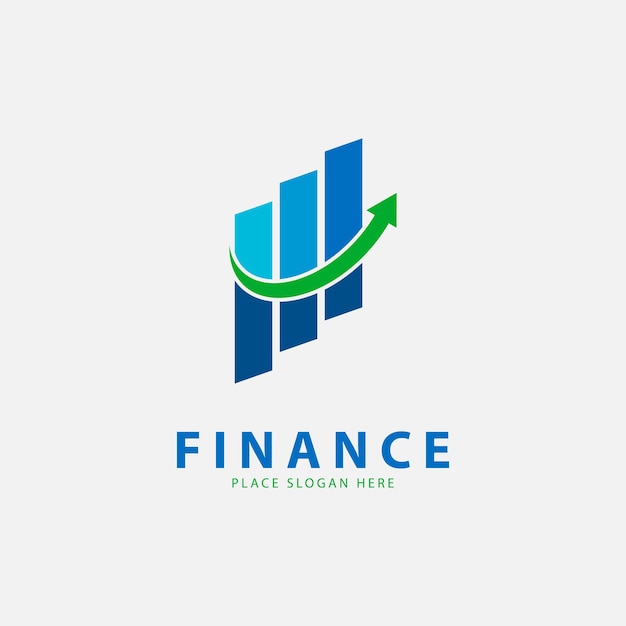 Flèche Graphique financier Logo Design Template Vector, Logo d'illustration simple pour la société financière