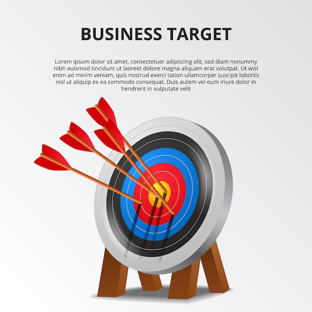 Flèche De Tir à L'arc Réussie Sur Le Modèle De Carte Cible 3d