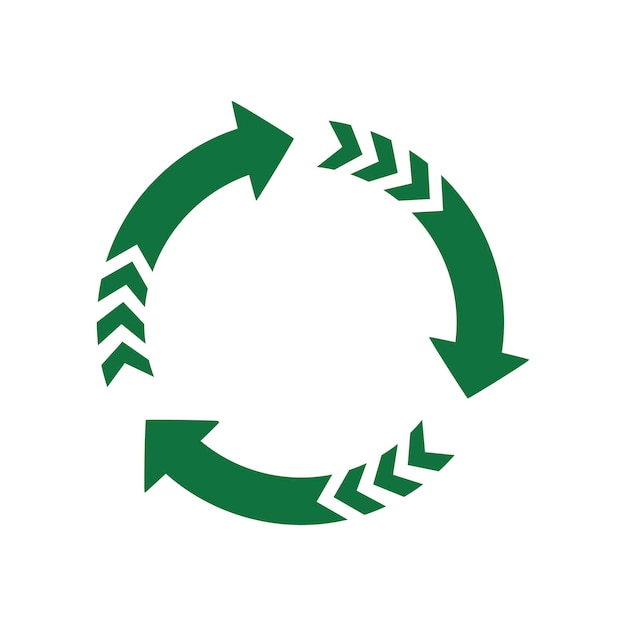 Vecteur flèche verte, symbole de recyclage des fonds écologiquement purs