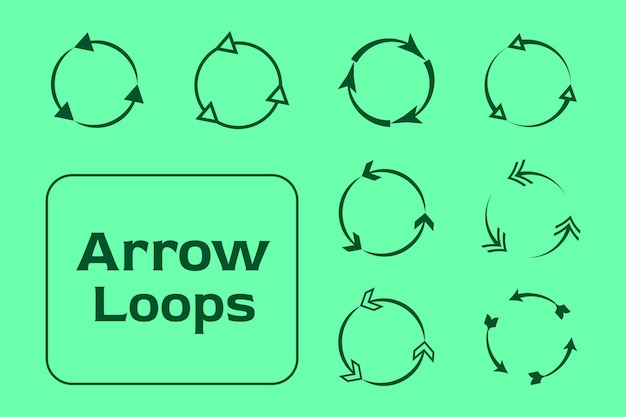 Vecteur les flèches en boucle indiquant l'écologie sauvent le monde des matériaux de recyclage et des déchets pour les industries