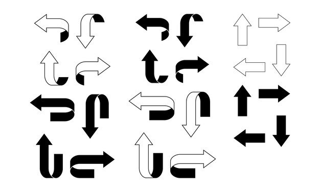 Vecteur flèches de contour simples universelles