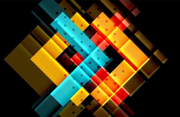 Flèches de couleur sur fond noir Illustration vectorielle