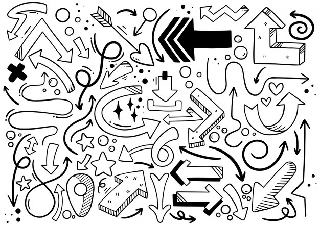 flèches dessinés à la main