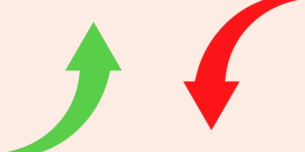 Flèches Financières Haut Et Bas Flèche Verte Et Rouge Augmentation Et Diminution
