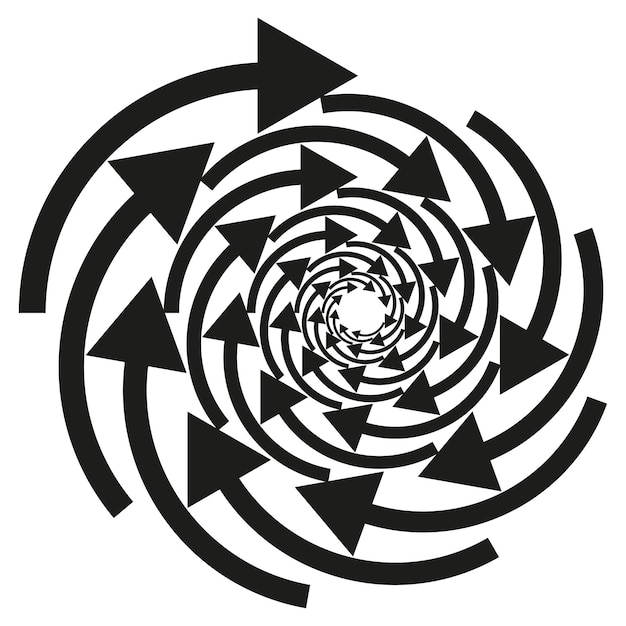 Flèches en spirale super design pour tous les usages. Illustration vectorielle.