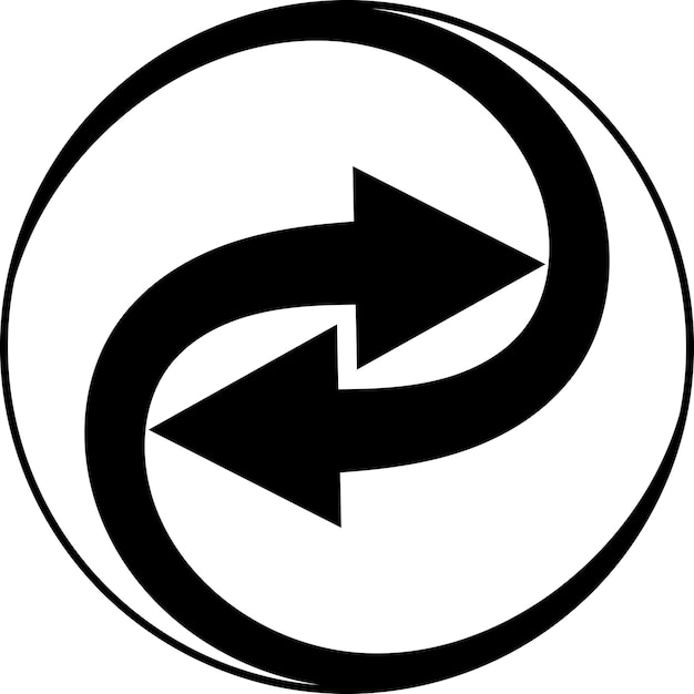 Vecteur flèches tourbillonnantes signe d'intégration cercle de rotation