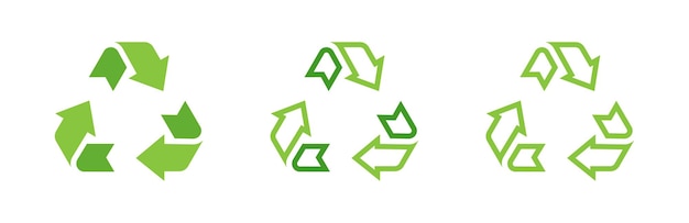 Flèches vertes de recyclage ou de recyclage Icône de symbole de recyclage Symboles ECO