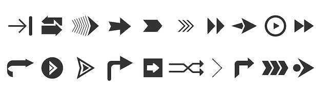 Les Flèches Web Définissent Des Icônes. Icône Flèche. Collection De Vecteurs De Flèche. Flèches Modernes.