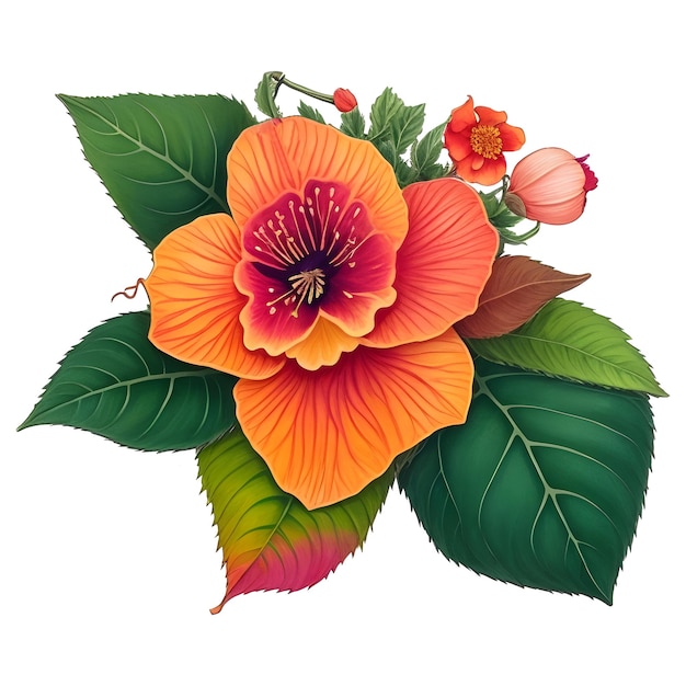 fleur d'abutilon colorée