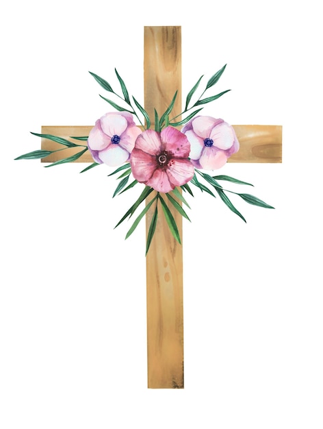 Fleur en bois croix florale art de l'église catholique