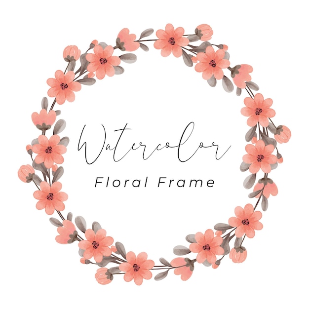 Vecteur fleur de cadre floral aquarelle avec belle couleur
