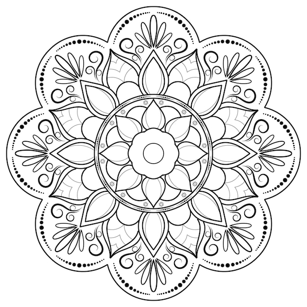 Fleur De Cercle De Mandala Avec Un Style Floral Vintage Motif Oriental De Mandala Vectoriel