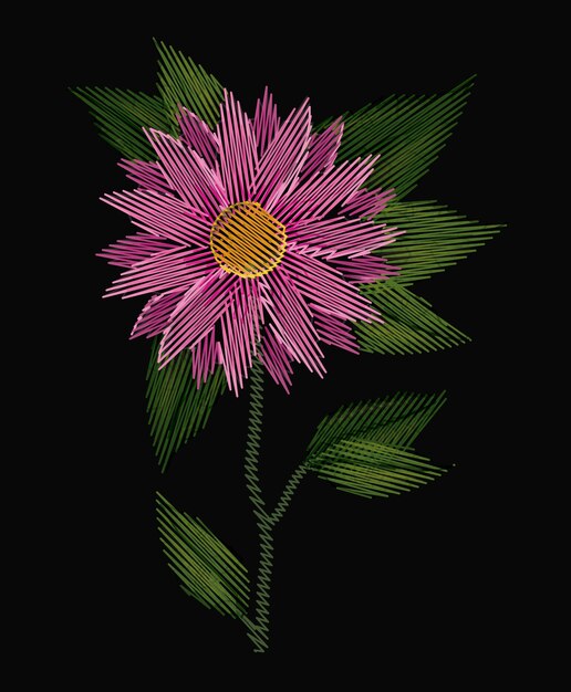 Vecteur fleur de chrysanthème coloré