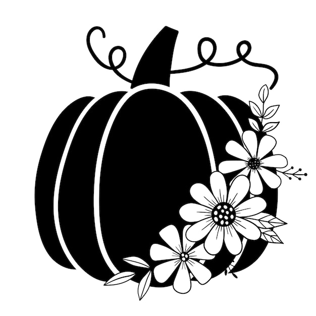 Vecteur fleur de citrouille citrouille happy halloween vector illustration isolé sur fond blanc