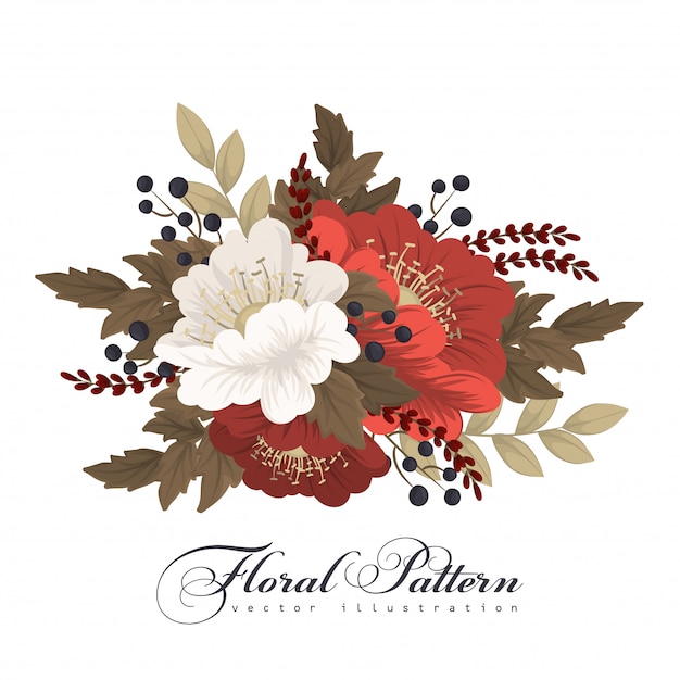 Fleur de clipart rouge et blanc