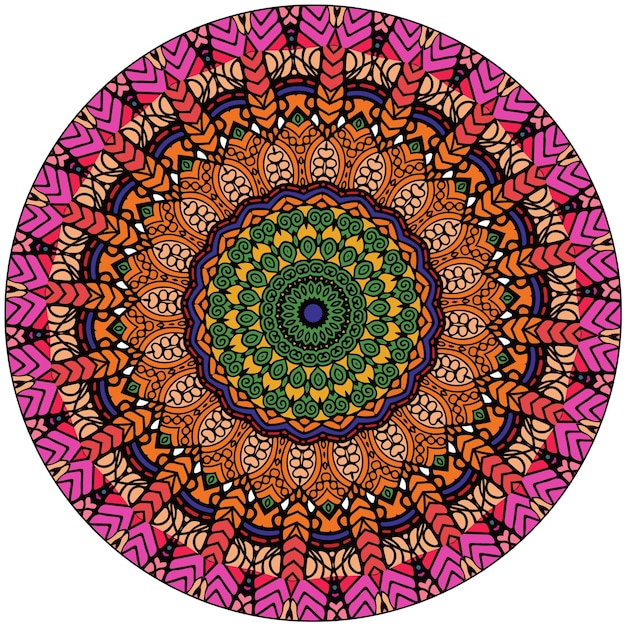 Fleur Colorée Mandala éléments Décoratifs Vintage Motif Oriental