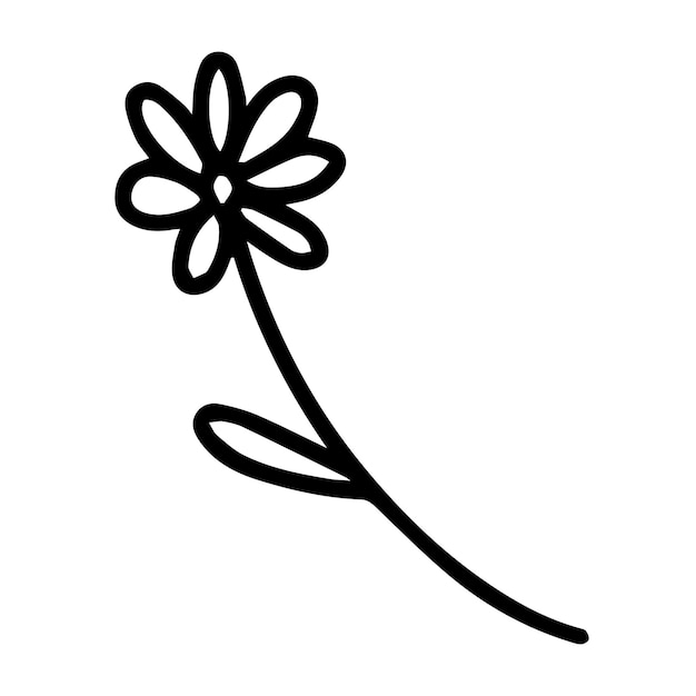 Fleur De Doole De Vecteur Clipart De Fleur Dessiné à La Main