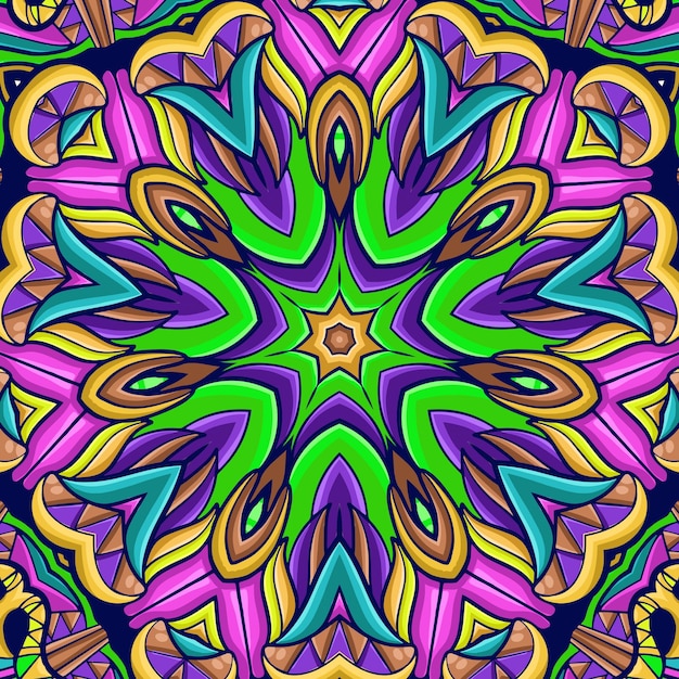 fleur fond d'écran vintage détaillé et beau mandala ornement fond vecteur premium
