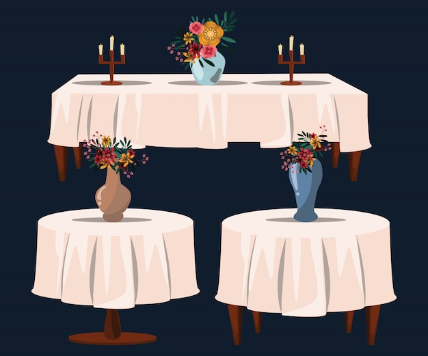 Vecteur fleur sur une illustration vectorielle de table
