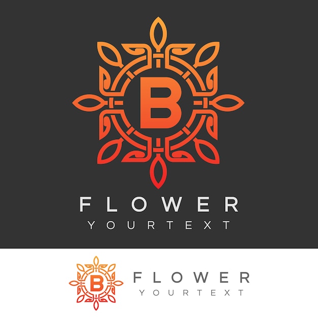 Vecteur fleur initiale lettre b logo design