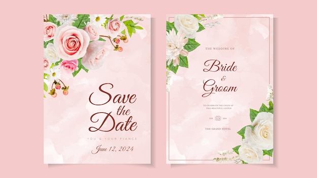 Fleur D'invitation De Mariage Floral Botanique Romantique Remercier Rsvp Réservez La Date