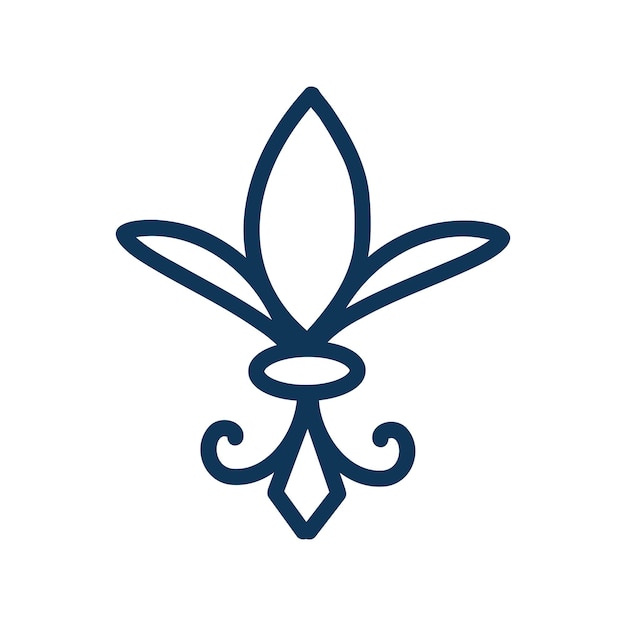 La Fleur De Lis, Les Symboles Royaux, L'icône Vectorielle, Le Contour De Fleur De Lis, Le Griffon Dessiné à La Main, L'illustration Vectorielle.