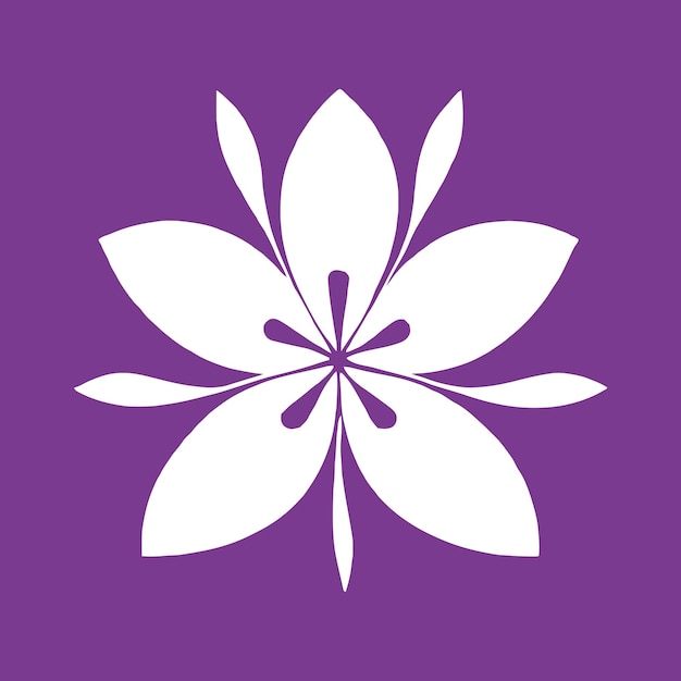 Fleur Logo Vecteur Simple Abstrait Plat Mandala Tatouage Plante Couleur Fleur Fleur Fleur Pochoir