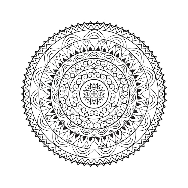 Fleur Mandala Vintage éléments Décoratifs Motif Oriental Illustration Vectorielle