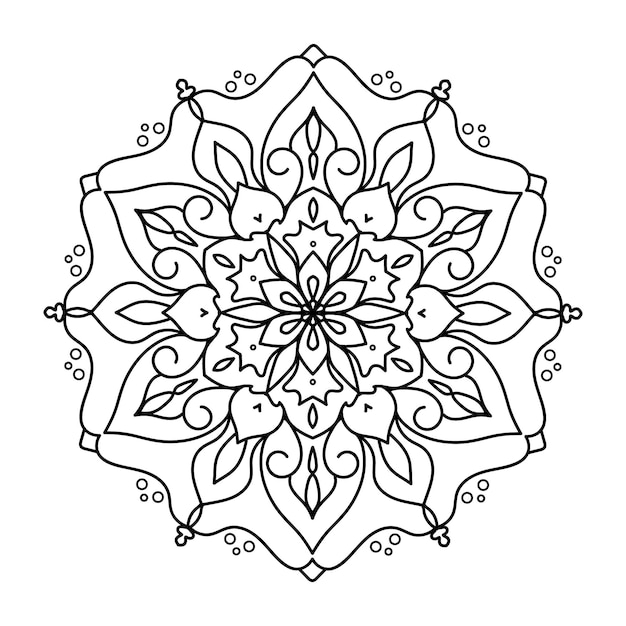Fleur Mandala Vintage Motif Décoratif Illustration Vectorielle Coloriage Livre Intérieur Kdp