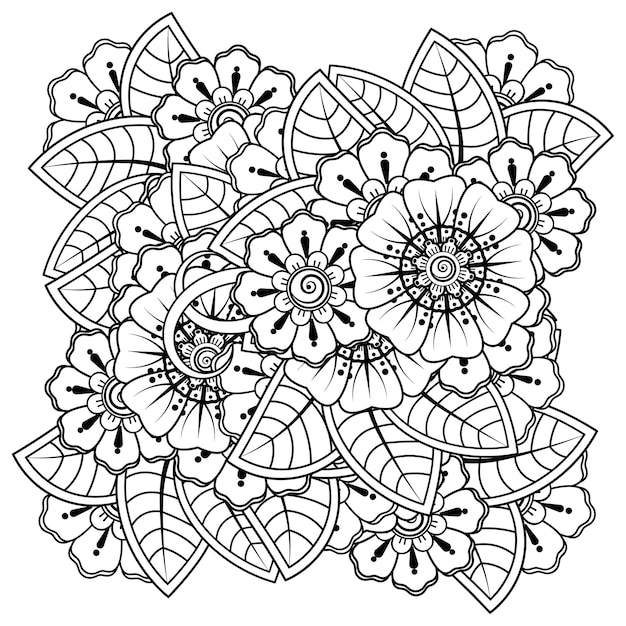 Fleur De Mehndi Pour La Décoration De Tatouage Au Henné Mehndi