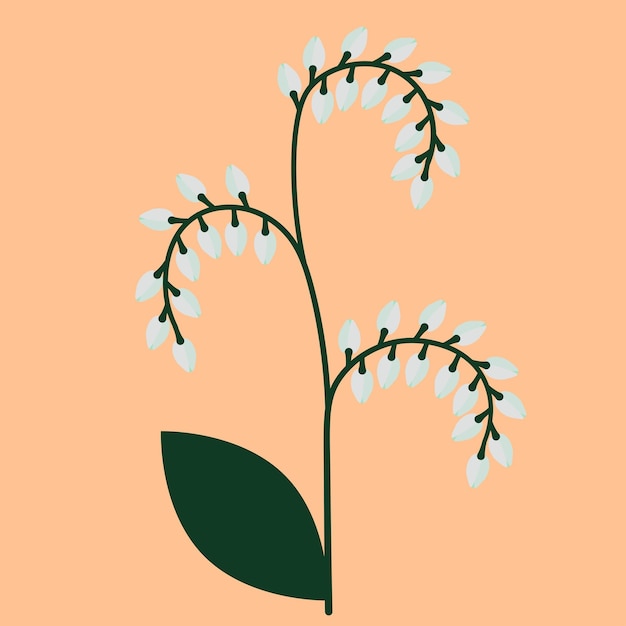Vecteur fleur de muguet dans un style plat. illustration vectorielle de printemps botanique