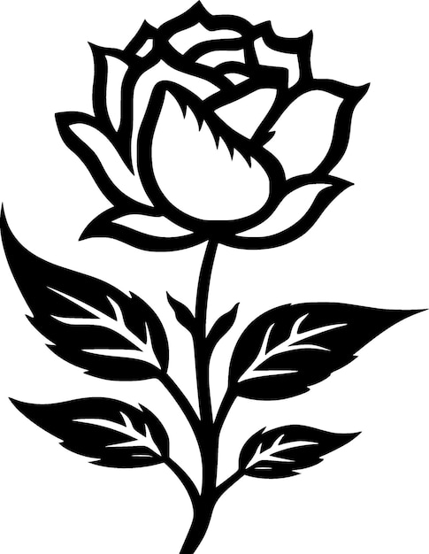 Fleur noir et blanc isolé icône illustration vectorielle