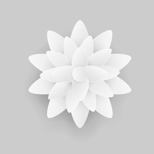 Fleur De Papier Lotus Isolé Sur Fond Illustration Vectorielle