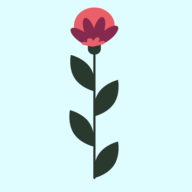 Vecteur fleur de pivoine dans un style plat. illustration vectorielle de printemps botanique