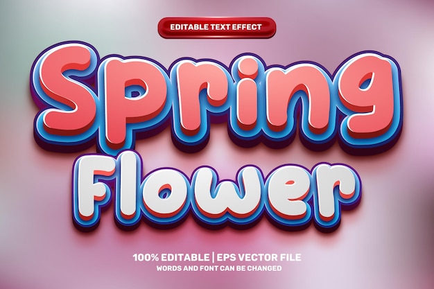 fleur de printemps moderne hype sweet love comic Bold 3D Editable text Effect Style