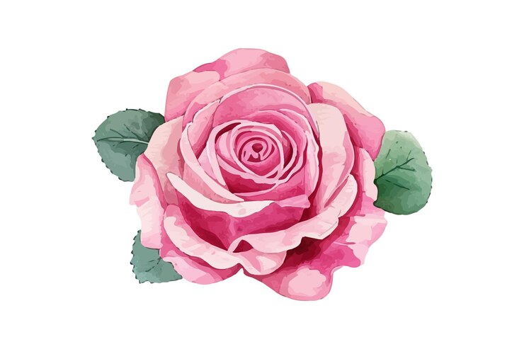 fleur de rose à l'aquarelle